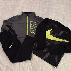 Nike Kids Matching Set in Gray and Black with Neon Accents